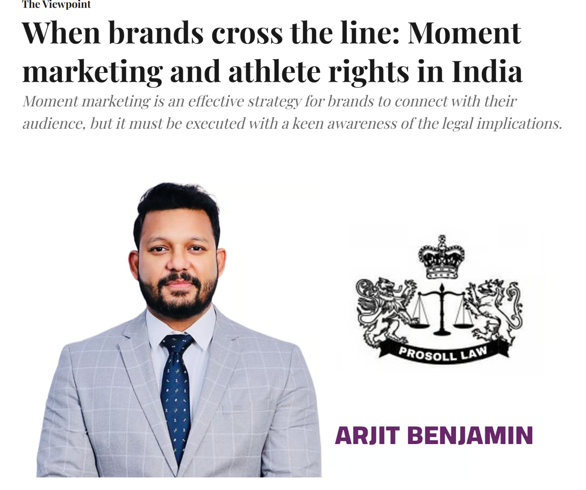 When brands cross the line: Moment marketing and athlete rights in India